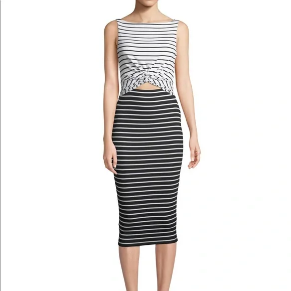 Bailey 44 Striped Cut Out Midi Dress - Picture 10 of 10